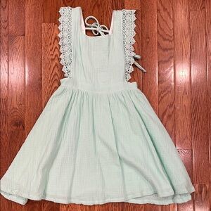 Cheeky Plum Light Green Lace Kids Dress size 7